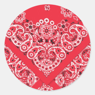 Bandana Rouge Design Classic Sticker Rond