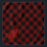 Bandana Rustic Red Christmas Tree Modern Buffalo Plaid<br><div class="desc">Tis the season to decorate ! Rich and vibrant crimson red fun solive holiday design featuring whimsical sparkly métallc glitter Christmas tree with a frisky paint splatter on rustic Buffalo Plaid red and black lumberjack checkered gingham. Easy DIY home makeover decor room facelift ! For other colors or matching products,...</div>