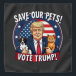 Bandana Sauvez nos animaux de compagnie Votez Trump Pets F<br><div class="desc">Trump 2024,  protection des animaux de compagnie,  vote Trump,  sécurité des animaux,  élection 2024,  pro-Trump,  Trump avec animaux de compagnie,  dessin de chien et de chat,  élection des amoureux des animaux de compagnie,  animaux de compagnie politique,  soutien de Trump,  sécurité des animaux de compagnie,  campagne électorale</div>