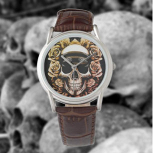 Bandana schedel & Rozen Horloge