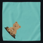 Bandana Teddy Bear personnalisée<br><div class="desc">Turquoise arrière - plan, avec un mignon ours en peluche tenant le nom de votre animal de compagnie. La couleur Arrière - plan est personnalisable, tout comme le style de police, la taille et la couleur. Personnalisez-le à votre gout ! Lorsque vous portez les modèles mignons de Boagie, vous aidez les...</div>