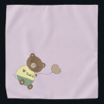 Bandana Teddy E. Teddy Bear Personnalisé Muted Purple Anim<br><div class="desc">J'adore cette magnifique couleur arrière - plan lilas muet ! Pour moi, c'est très soyeux. Orné d'un mignon ours en peluche... tenant un ballon. Sur son ventre, il a le nom de votre animal. La couleur Arrière - plan est personnalisable, tout comme la police, la couleur de police et le...</div>
