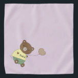 Bandana Teddy E. Teddy Bear Personnalisé Muted Purple Anim<br><div class="desc">J'adore cette magnifique couleur arrière - plan lilas muet ! Pour moi, c'est très soyeux. Orné d'un mignon ours en peluche... tenant un ballon. Sur son ventre, il a le nom de votre animal. La couleur Arrière - plan est personnalisable, tout comme la police, la couleur de police et le...</div>