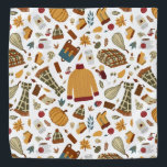 Bandana Unique Automne Feuilles Harvest Automne Citrouille<br><div class="desc">Chute unique Thanksgiving animal bandana ou bandana pour les personnes dessinées à la main avec un pull orange, écharpe chaude, couverture confortable, feuilles d'automne, sac à dos, café citrouille épice, vin chaud, tarte citrouille, bougies d'automne, casquette chaud, gourde, fleurs d'automne, champignons, poire jaune, pomme rouge, bottes d'automne, cupcakes et chaussettes...</div>