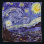 Bandana Vincent Van Gogh Starry Nuit Vintage Art<br><div class="desc">Vincent van Gogh Starry Night Art Peinture Starry Night est un tableau de l'artiste post-impressionniste néerlandais Vincent van Gogh. Le ciel bleu de la nuit est rempli de nuages tourbillonnants, d'étoiles et d'une lune brillante croissant. La Nuit étoilée est la seule nocturne de la série de vues depuis la fenêtre...</div>