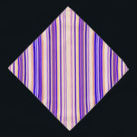Bandana Violet beige rayures Élégant et Cool psychédélique<br><div class="desc">Design rayé Abstrait avec nuances de couleurs filles vintages. Principales couleurs de cet élégant motif : Violet,  beige avec une pincée de jaune et de rouge !</div>