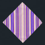 Bandana Violet beige rayures Élégant et Cool psychédélique<br><div class="desc">Design rayé Abstrait avec nuances de couleurs filles vintages. Principales couleurs de cet élégant motif : Violet,  beige avec une pincée de jaune et de rouge !</div>