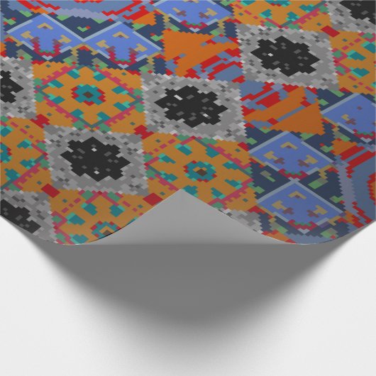 Bandanna shawl, ontwerp van tablecloth fabric, zij cadeaupapier (Hoek)