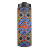 Bandanna shawl, ontwerp van tablecloth fabric, zij thermosbeker (Voorkant)