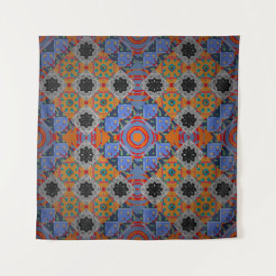 Bandanna shawl, ontwerp van tablecloth fabric, zij wandkleed