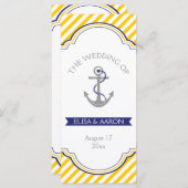 Bande blanche jaune programme de mariage marine (Devant / Derrière)