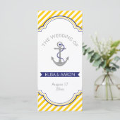 Bande blanche jaune programme de mariage marine (Debout devant)