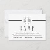 Bande blanche noire et mariage monogramme RSVP (Devant)
