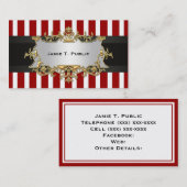 Bande blanche rouge, Ruban noir, Étiquette encadré (Devant / Derrière)