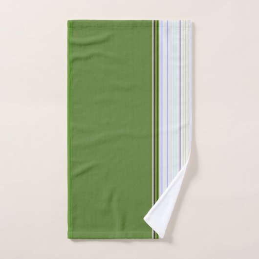 Bande blanche sur vert (Serviette à main)