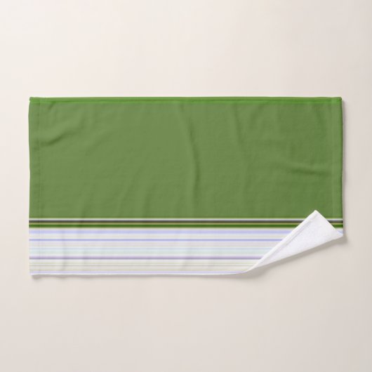 Bande blanche sur vert (Serviette à main)