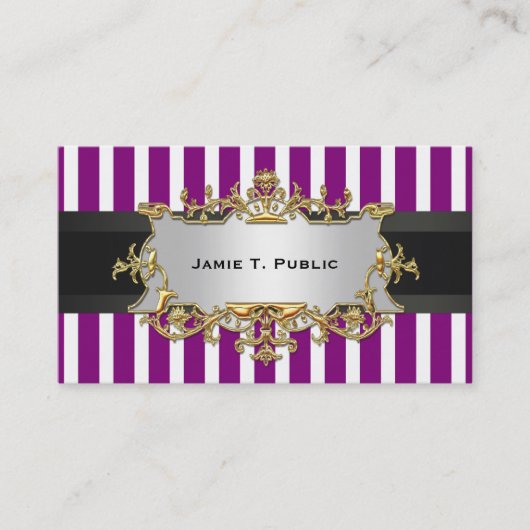 Bande blanche violette, Ruban noir, Étiquette or (Devant)