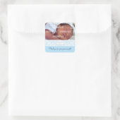 Bande Bleue Douce Bébé Stickers Merci (Sac)