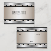 Bande carte de visite Art Déco Noir Argent Beige (Devant / Derrière)