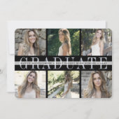 Bande centre | Six Faire-part de diplôme photo (Devant)