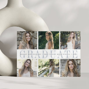 Bande centre Six Faire-part de diplôme photo