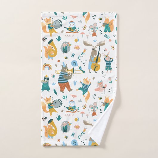 Bande d'animaux mignons (Serviette à main)
