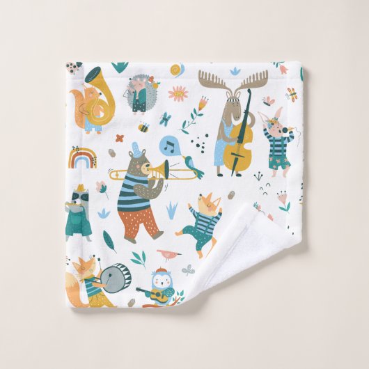 Bande d'animaux mignons (Gant de toilette)