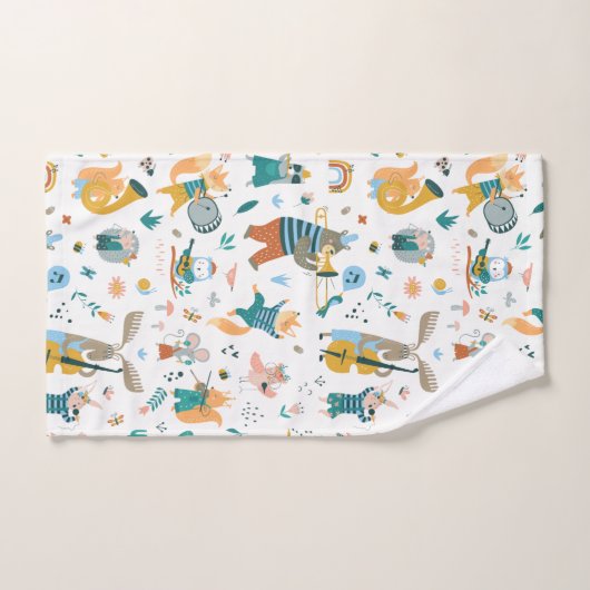 Bande d'animaux mignons (Serviette à main)