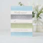 Bande d'aquarelle rustique mariage de plage RSVP (Debout devant)