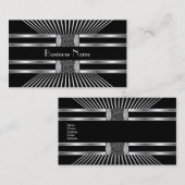 Bande d'argent noir blanc carte de visite 2 (Devant / Derrière)