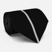 Bande d'argent unique sur Cravate noire (Roulé)