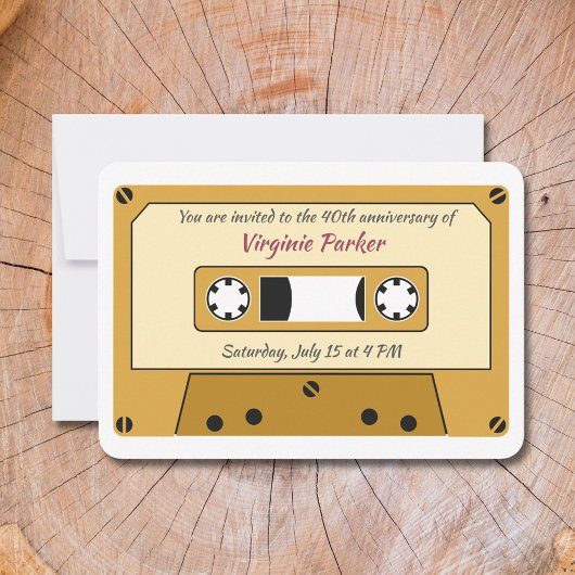 Bande de cassette Invitation Anniversaire
