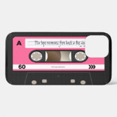 Bande de cassette rétro rose chaud Coque personnal (Verso (horizontal))