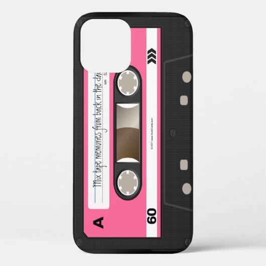 Bande de cassette rétro rose chaud Coque personnal (Verso)