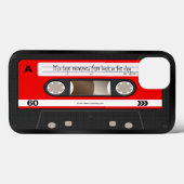 Bande de cassette rouge Retro Coque personnalisé (Verso (horizontal))