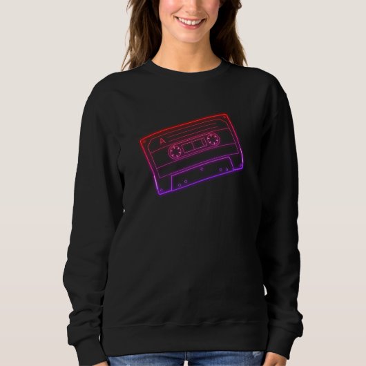 Bande de cassette rouge violet Sweatshirt Neon pou (Devant)