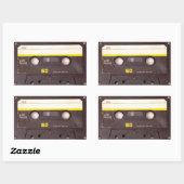 Bande de cassette Stickers Rectangulaires noirs (Feuille)