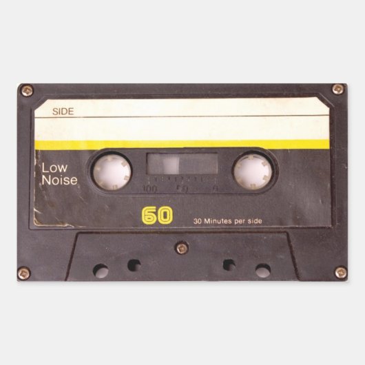 Bande de cassette Stickers Rectangulaires noirs (Devant)