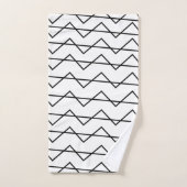 Bande de Chevron noir et blanc contemporaine (Serviette à main)