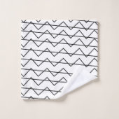 Bande de Chevron noir et blanc contemporaine (Gant de toilette)