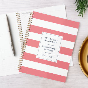 Bande de corail et blanc - Homeschool personnalisé