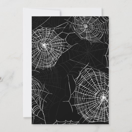 Bande de crâne noir et blanc Invitation d'annivers (Dos)