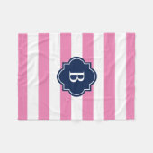 Bande de monogramme marine et rose | Couverture po (Devant (Horizontal))