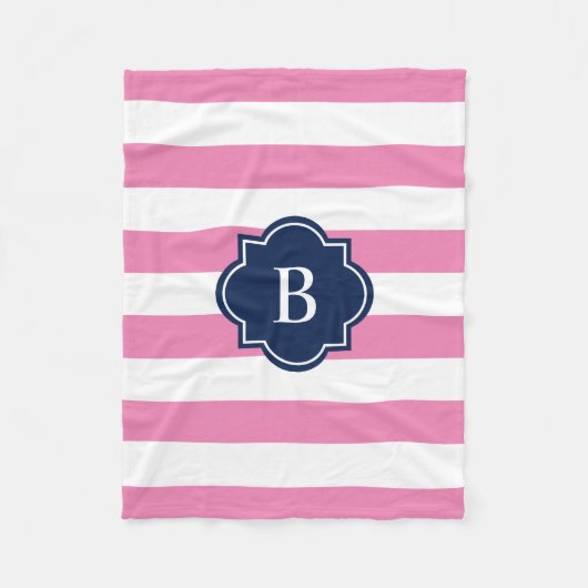 Bande de monogramme marine et rose | Couverture po (Devant)