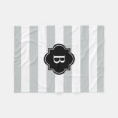 Bande de monogramme noir et gris | Couverture pola (Devant (Horizontal))