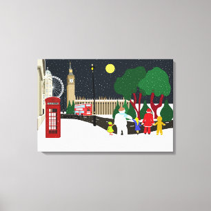Bande de Noël en toile londonienne