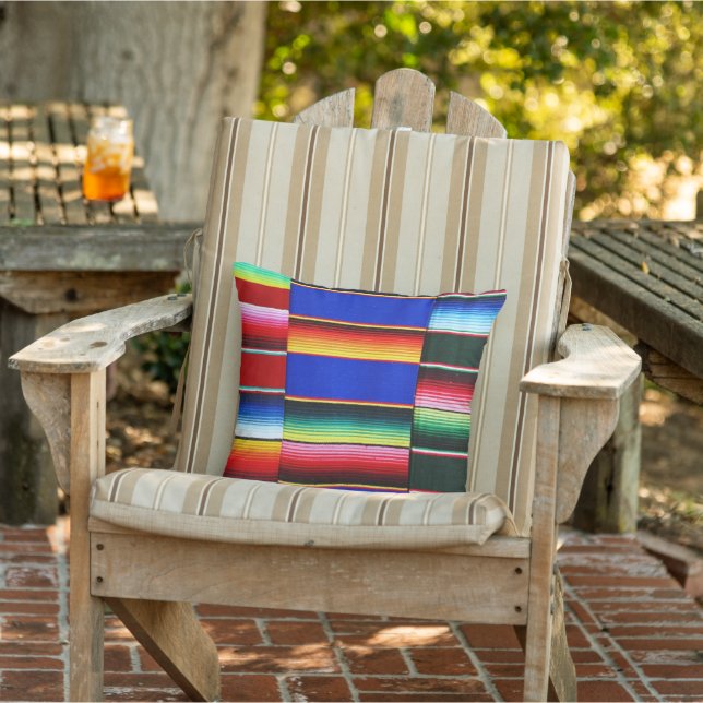 bande de serape coloré lancer oreiller (Chaise)