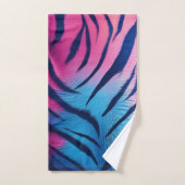 Bande de tigre rose et bleu (Serviette à main)