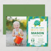 Bande de tortue verte Invitation à l'anniversaire (Devant / Derrière)
