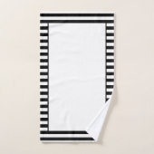 Bande décorative moderne noire et blanche (Serviette à main)